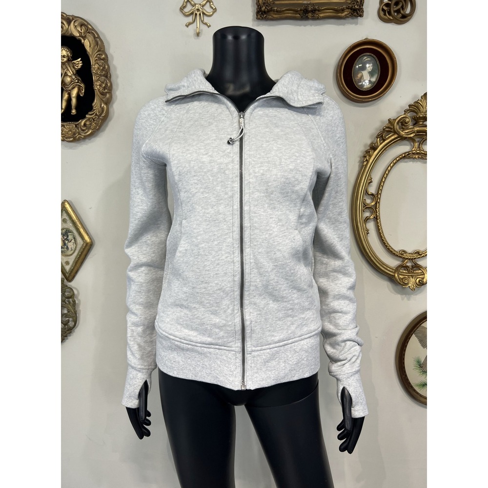 Lululemon Grey Full-Zip Hoodie Long Sleeve Size 6